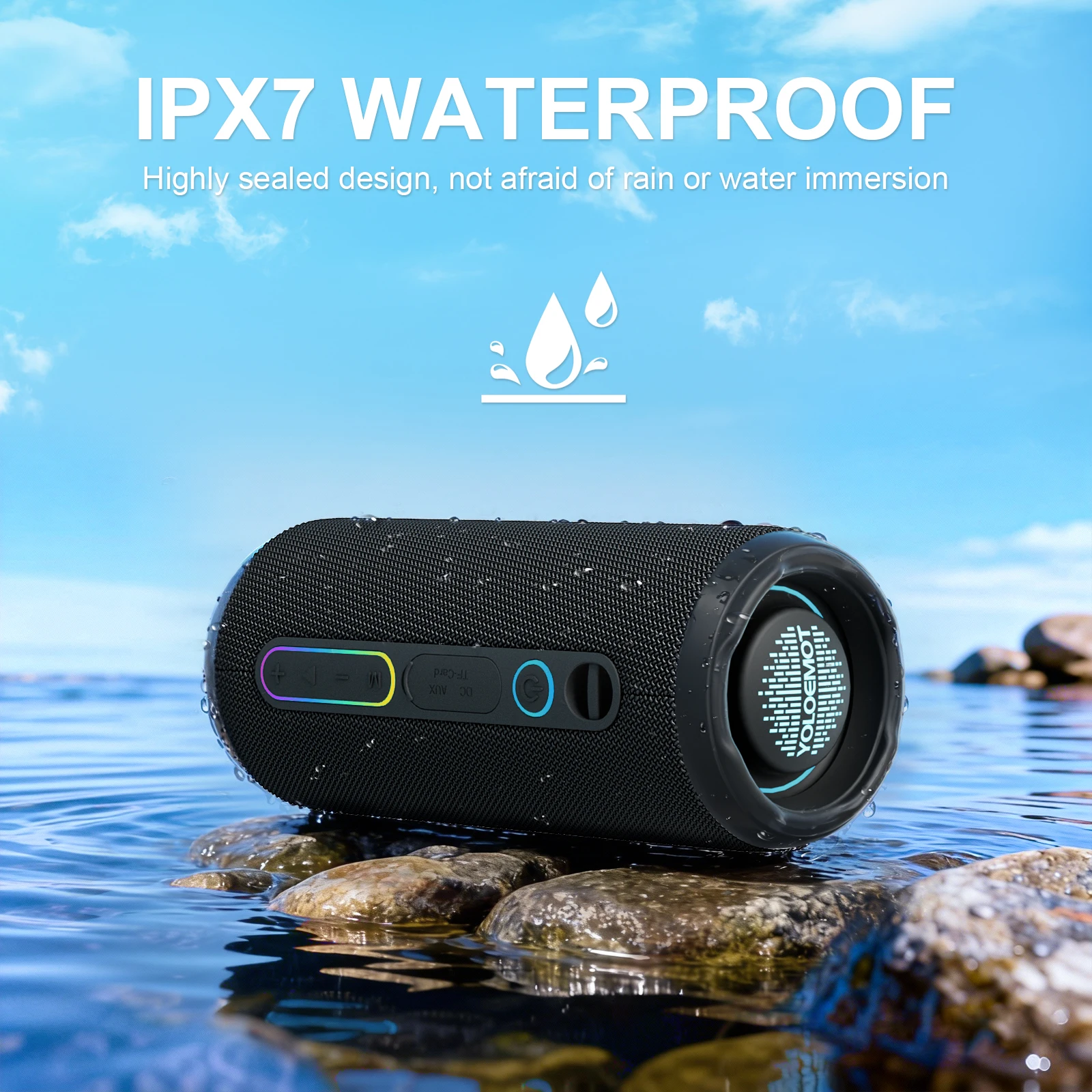 Portable Bluetooth Speaker Waterproof Ipx7 - YOLOEMOT T13 Speaker Bluetooth 24W, Bass