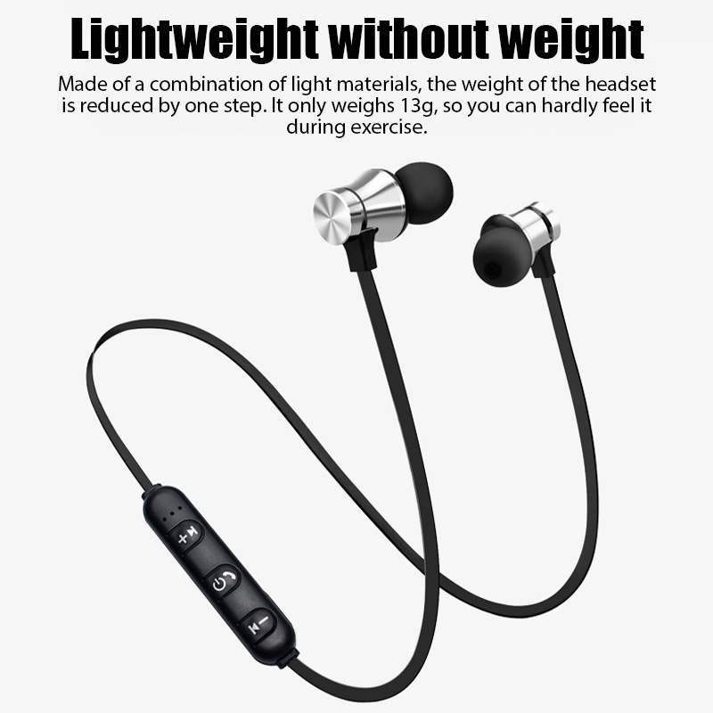 Magnetic Neckband Sports Earphones - XT11 Earphone Nirkabel Bluetooth 4.2 Headset