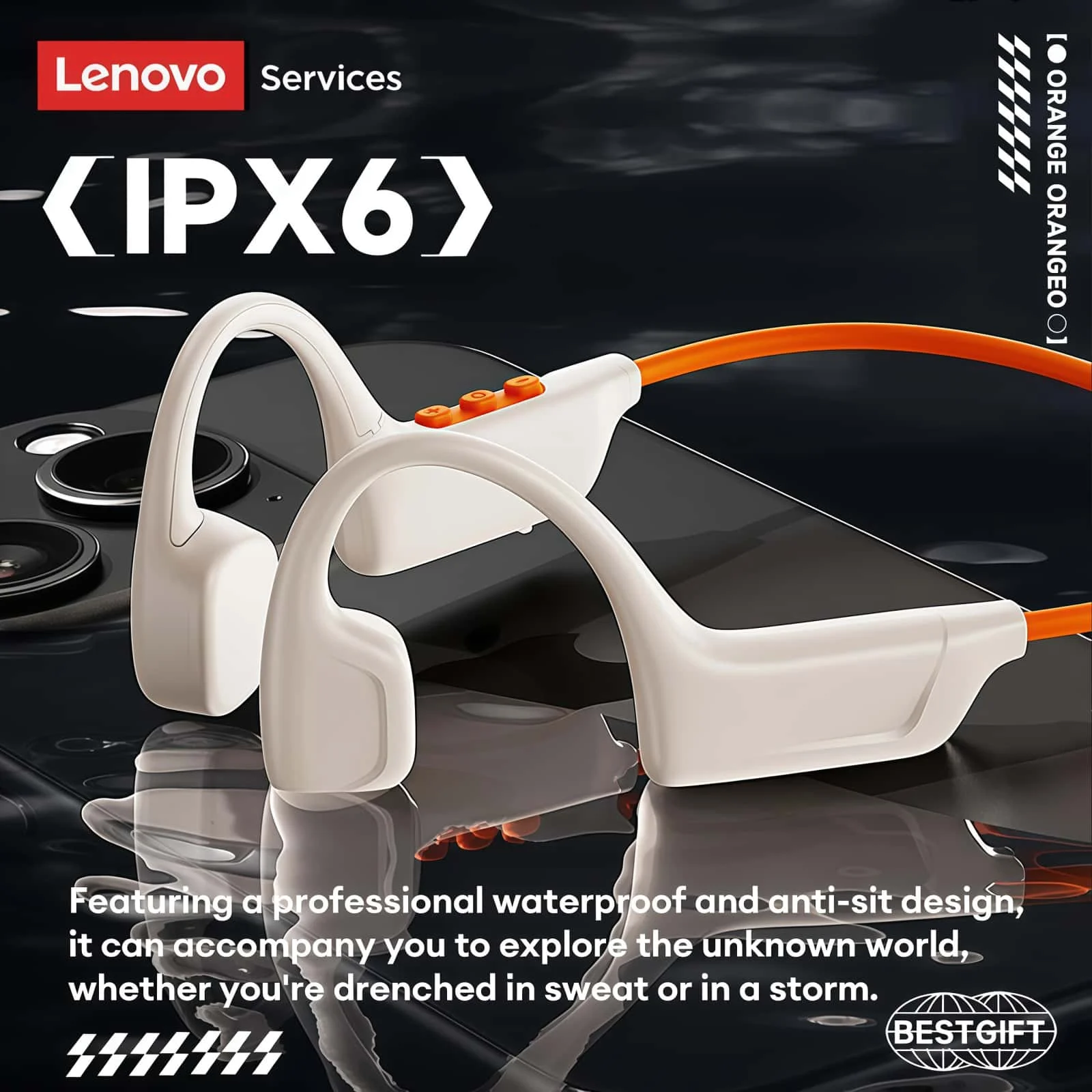 Lenovo S102, Headset Bluetooth - Bone Conduction Running Headphones ulasan dan harga