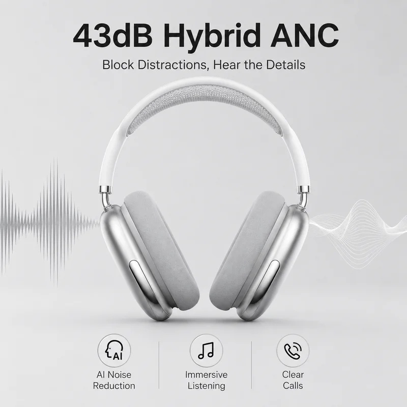 Headphone Nirkabel Bluetooth A - Anc Wireless Over Ear Headphones ulasan dan harga