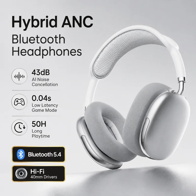 Headphone Nirkabel Bluetooth A - Anc Wireless Over Ear Headphones ulasan dan harga