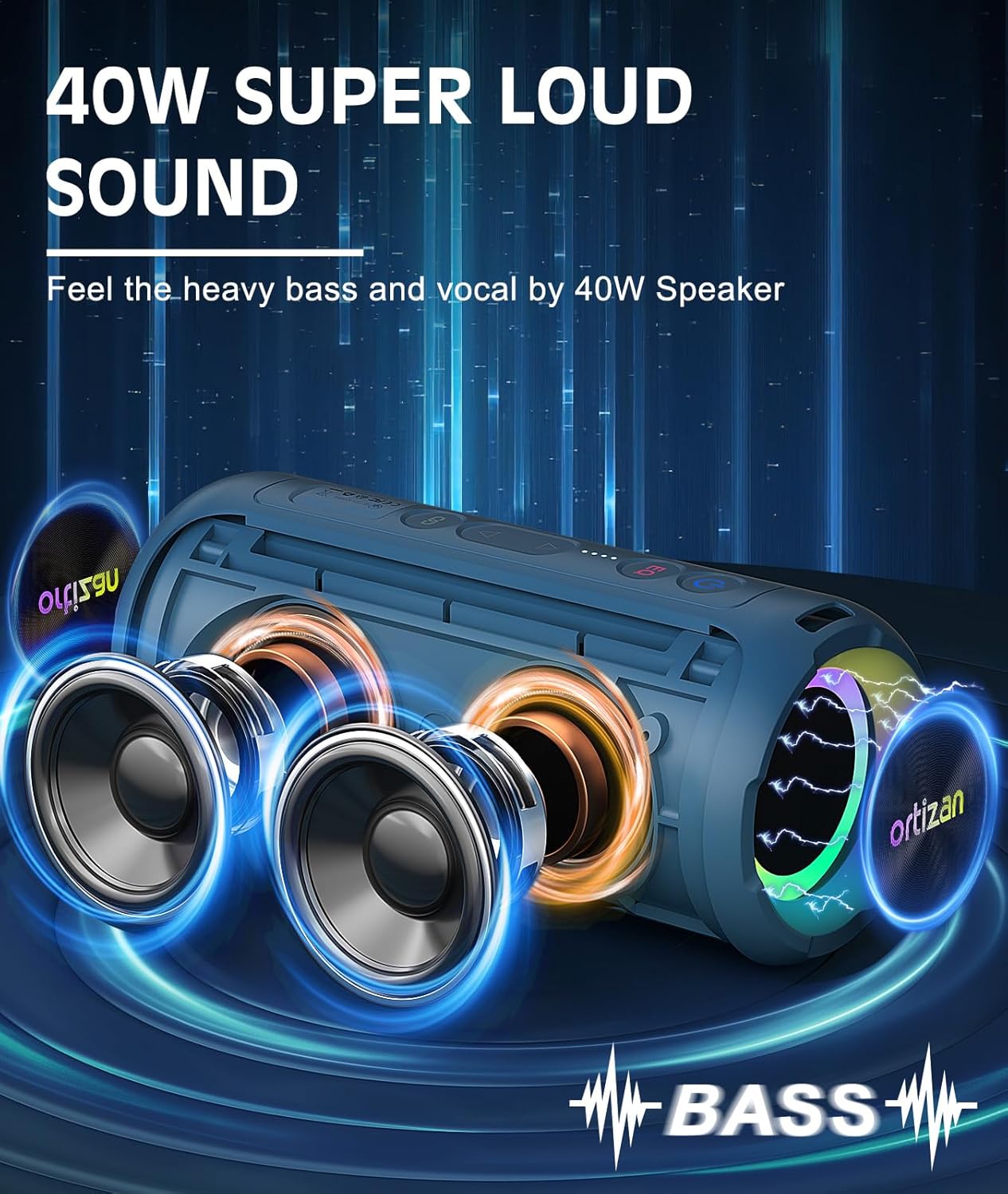 Ortiza Speaker Bluetooth nirka - Portable Bluetooth Speaker Waterproof Ipx7 ulasan dan harga