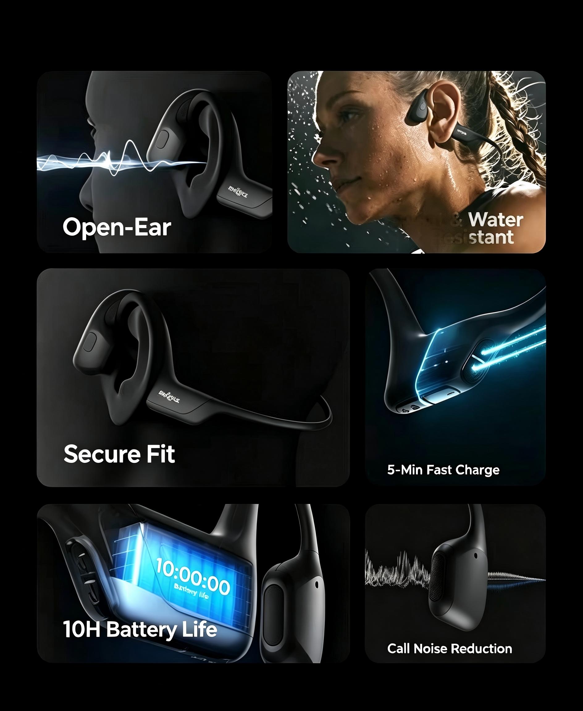 Headphone Bluetooth Konduksi T - Bone Conduction Running Headphones ulasan dan harga
