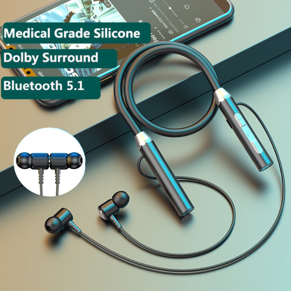 Headphone Nirkabel Bluetooth 5 - Magnetic Neckband Sports Earphones ulasan dan harga