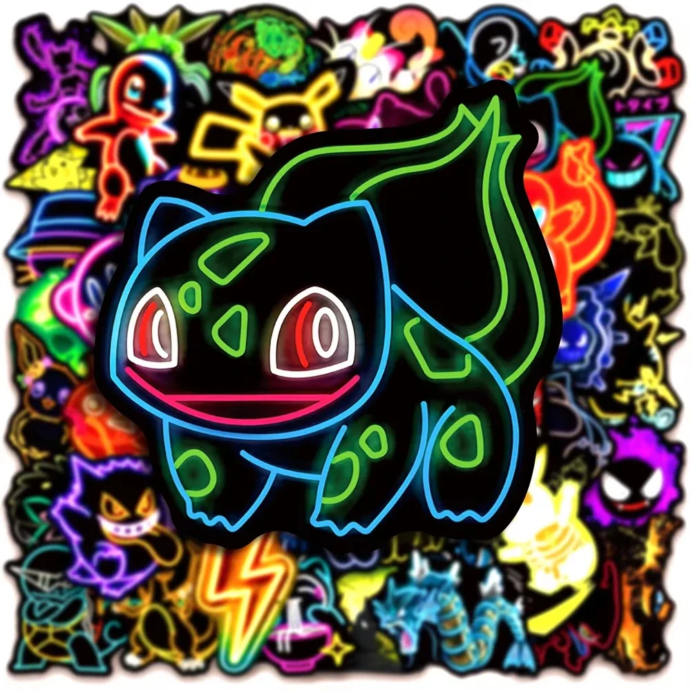 100 buah stiker Pokémon neon,  - Laptops ulasan dan harga